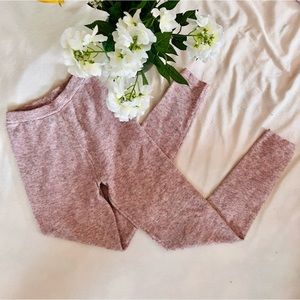 Free People Pink Waffle Knit Leggings